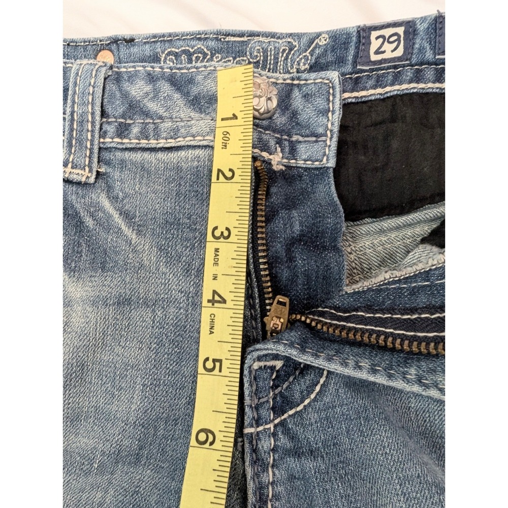 Miss Me Flare Denim Jeans 29 (30) Low Rise Stretch Sequin Blue JE5440F3R Great! - Picture 11 of 15